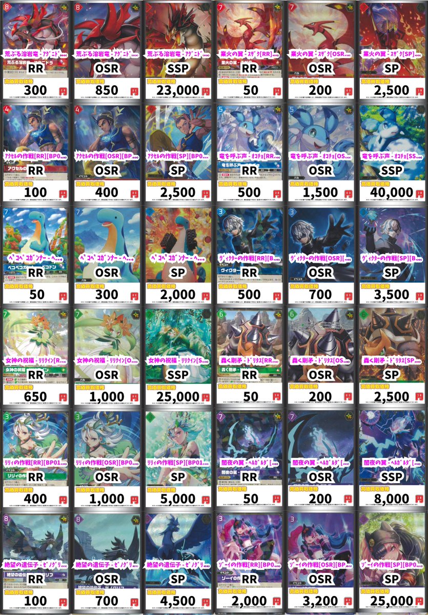パルワールド 高価買取情報！ 荒ぶる溶岩竜 - ｱｸﾞﾆﾄﾞﾗ[RR][BP01-001