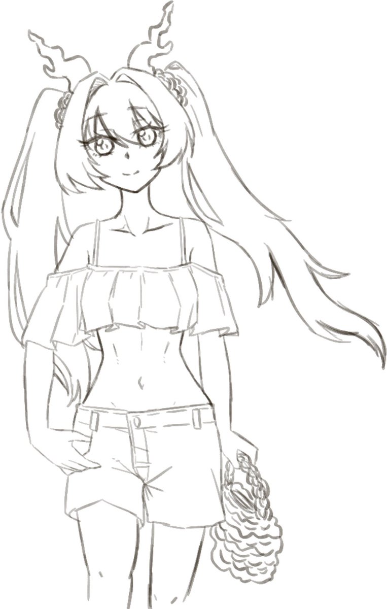 0inari8's tweet photo. 最初にざっとラフ描いて、顔だけもっかいラフで描き込んで(1枚目)
水彩筆ペンで線画清書して(2枚目)
塗りつぶしで基本色置いた上から影色とハイライトを水彩筆ペンでばーっと描いて終わり(3枚目)
今回は1時間くらい。資料集めで20分くらい。 https://t.co/9Q5ERwaK0G