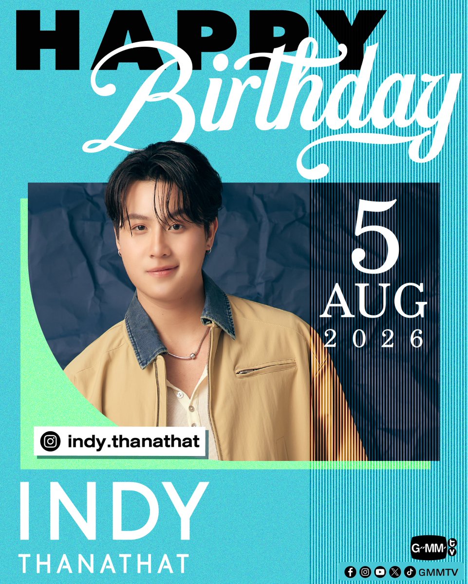 GMMTV's tweet photo. Happy Birthday to Indy

#GMMTV
@IndyThanathat https://t.co/Sv5KztJkcf