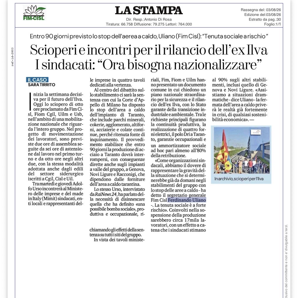 ferdi_uliano's tweet photo. 🟢 #ExIlva: oggi su La Stampa
𝑪𝒐𝒎𝒆 𝒐𝒓𝒈𝒂𝒏𝒊𝒛𝒛𝒂𝒛𝒊𝒐𝒏𝒊 𝒔𝒊𝒏𝒅𝒂𝒄𝒂𝒍𝒊 𝒂𝒃𝒃𝒊𝒂𝒎𝒐 𝒊𝒍 𝒅𝒐𝒗𝒆𝒓𝒆 𝒅𝒊 𝒓𝒂𝒑𝒑𝒓𝒆𝒔𝒆𝒏𝒕𝒂𝒓𝒆 𝒍𝒂 𝒈𝒓𝒂𝒗𝒊𝒕𝒂̀ 𝒅𝒆𝒍𝒍𝒂 𝒔𝒊𝒕𝒖𝒂𝒛𝒊𝒐𝒏𝒆 𝒄𝒉𝒆 𝒔𝒊 𝒑𝒐𝒕𝒓𝒆𝒃𝒃𝒆 𝒅𝒆𝒕𝒆𝒓𝒎𝒊𝒏𝒂𝒓𝒆 👇🏻 https://t.co/kKX2bMYj2w