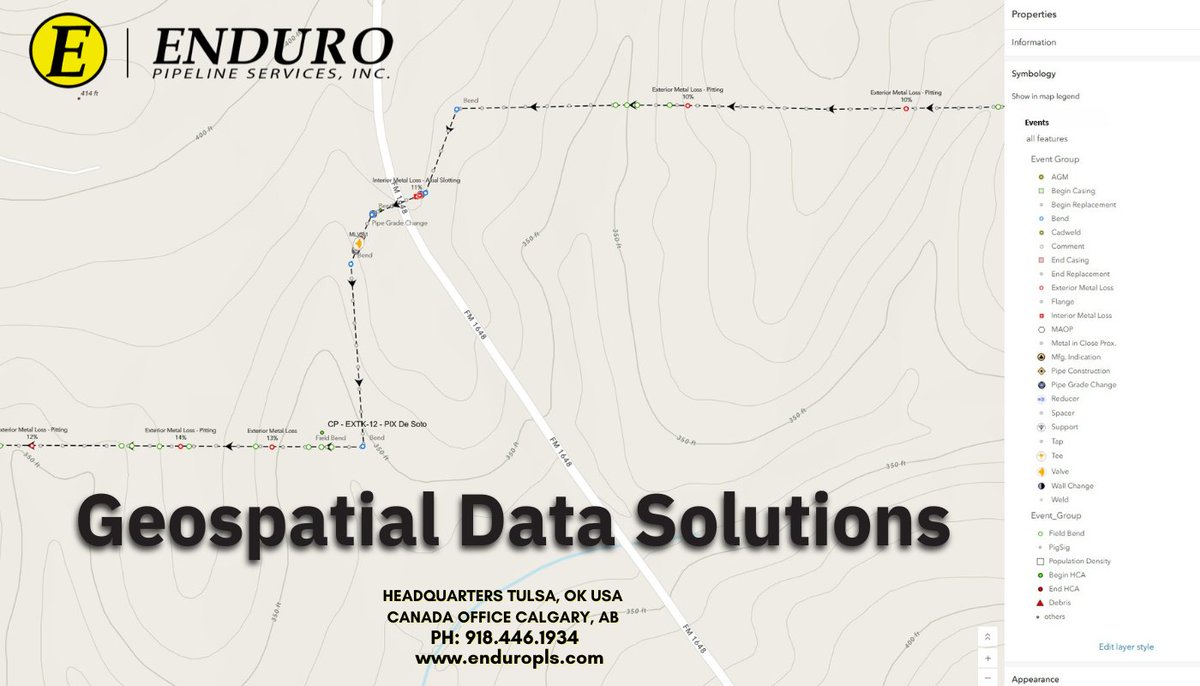 EnduroUSA's tweet photo. Enduro GIS now includes live ESRI-native Feature Layers on ArcGIS Online with every ILI report—no extra cost. PODS 7 support and customizations fit your pipeline data. Ready to use instantly. 800-752-1682 https://t.co/ahtXFjiOkV https://t.co/ZqViKzSGLC