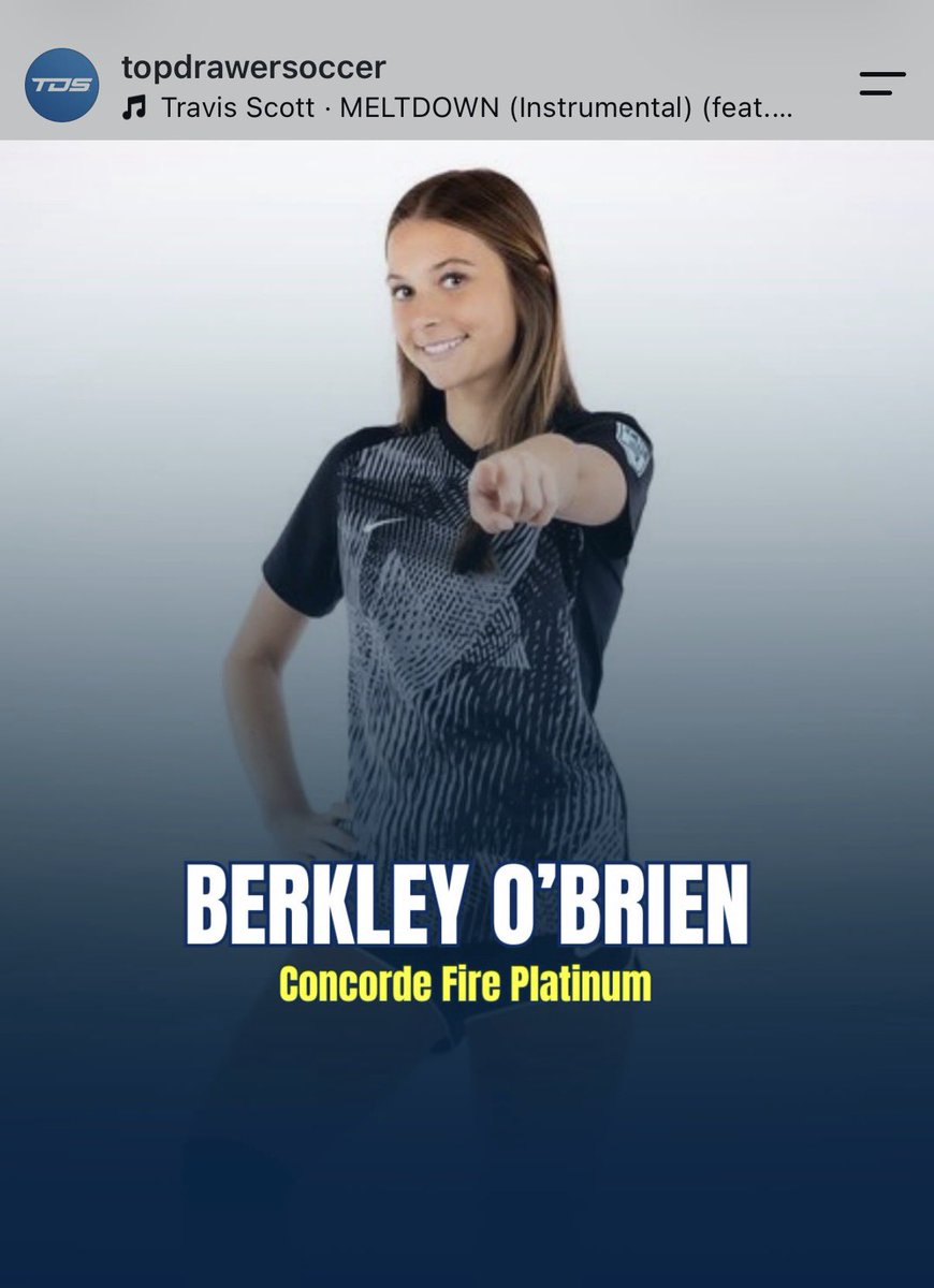 BerkleyObrien6's tweet photo. Thank you @TopDrawerSoccer for this recognition!! https://t.co/b7VP4MHsXV