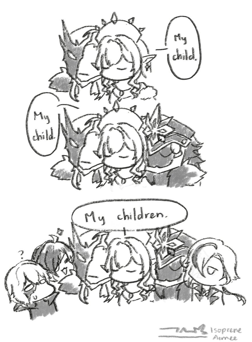IsopreneAimee's tweet photo. Headcanon how the Tsaritsa talk to her descendants
#Tsaritsa #Pierro #Capitano #Kaeya #Dainsleif #Arlecchino https://t.co/LYfOqOsd1u