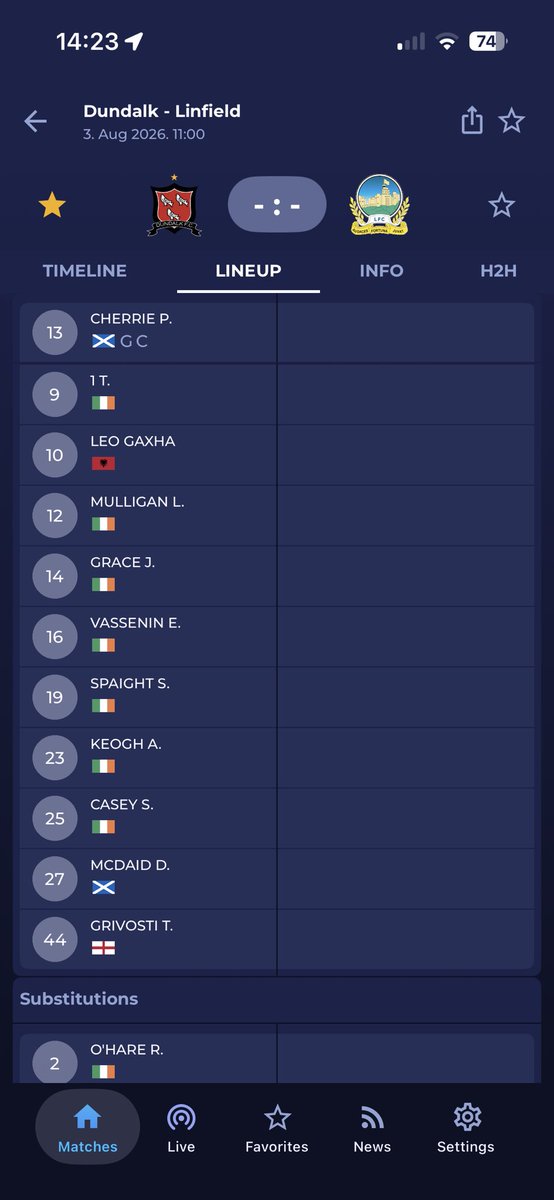 JamesCallan1919's tweet photo. Two trialists in Dundalk’s matchday squad for today’s friendly with Linfield. 👀
One starts, one is named on the bench as Ciarán Kilduff continues to assess his options ahead of the final stretch of the season.
#DundalkFC #LOI #LeagueOfIreland #IrishFootball #LinfieldFC https://t.co/4aSEUuVzHH