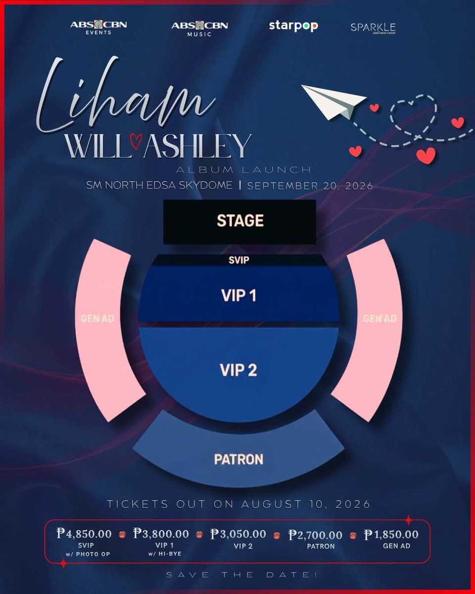 philconcerts's tweet photo. Will Ashley will definitely serve pure, unfiltered live vocals,  no safety net. Just that voice. 🎤💙

May mga liham na mas kayang iparating ng musika 💙❤️

💌 Liham: Will Ashley Album Launch
📅 September 20, 2026
📍 SM North EDSA Skydome

Mark your calendars and plan ahead. Check the ticket prices and seatmap now.

Tickets go on sale August 10!

#WillAshley #LihamAlbumLaunch #WillAshleyAlbumLaunch #GMASparkle #ABSCBNEvents

@StarMusicPH