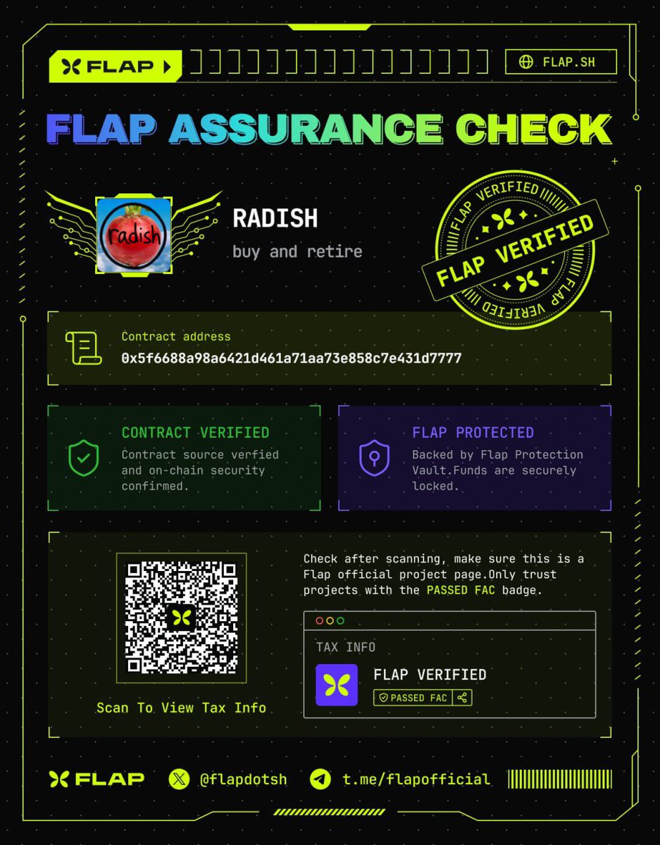 RadishOnRh's tweet photo. Seen allot of people asking for “proof” of distribution or how they can check when they get dividends 

It’s automatic 

So flap has a system where all the fees generated get turned into RWA’s and then later get distributed to holders 

Check directly on flap. https://t.co/PXMut3jdRG