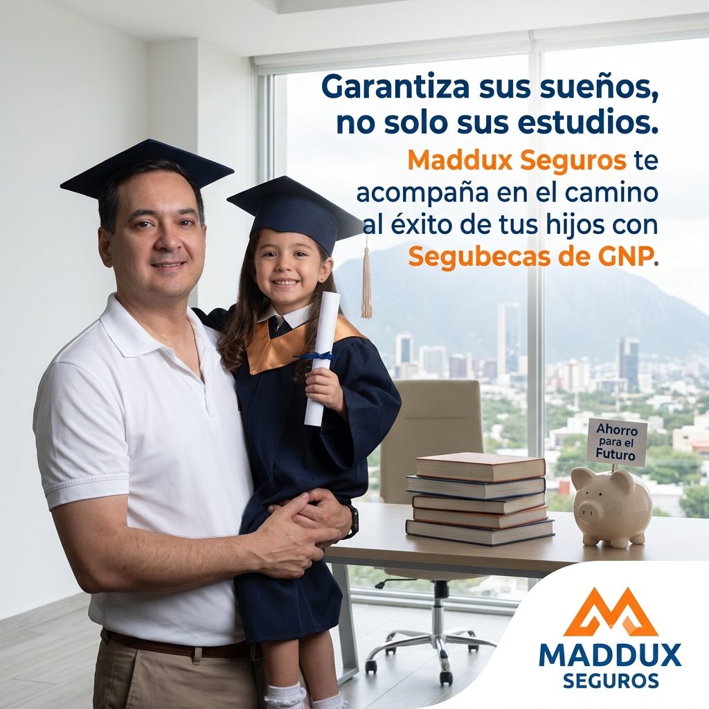 MadduxSeguros's tweet photo. “La mejor herencia no es dinero, es el futuro que les aseguras. Con Maddux Seguros, garantizas su educación profesional pase lo que pase.”

#MadduxSeguros
#SeguroProfesional
#SeguBeca https://t.co/hJPfv9U61Q