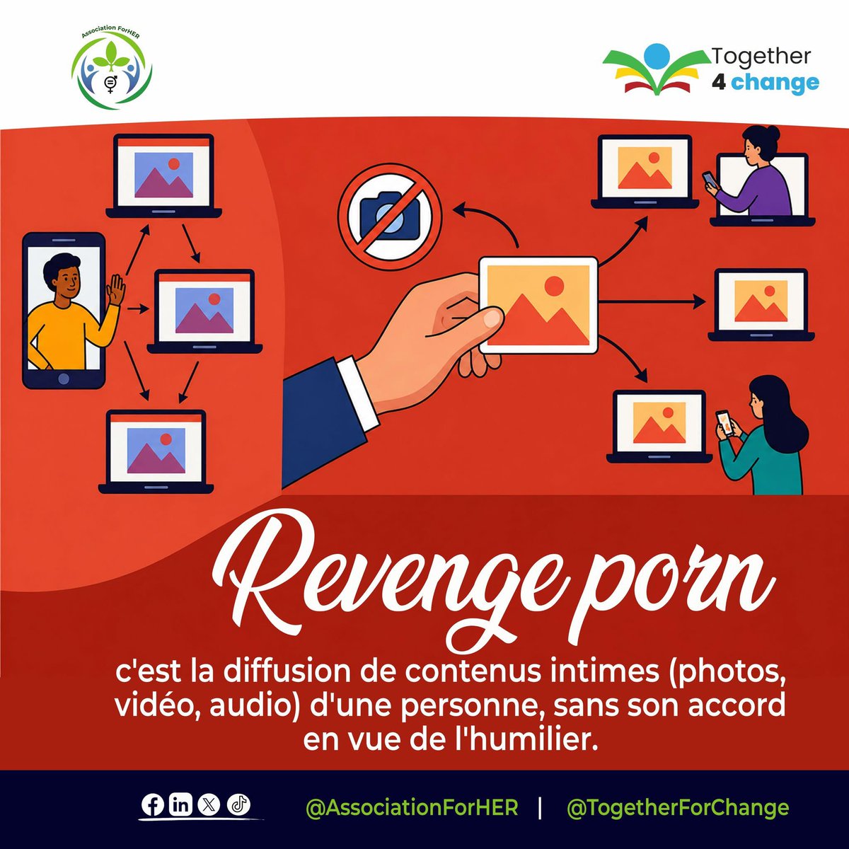 AssoForher's tweet photo. #stopviolencesenligne #ResponsabilitéNumérique #internetsansviolence #ForHer #TogetherForChange https://t.co/6xv6OuuamU