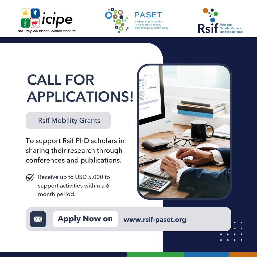 PasetRsif's tweet photo. 📣 Apply for the #Rsif Mobility Grants and receive up to USD 5,000 to support conference participation or publication in peer-reviewed journals.
Grow your network. Increase your research visibility. Advance your career.
Apply here: https://t.co/kwmlw8vtHm https://t.co/oaATerqSh0