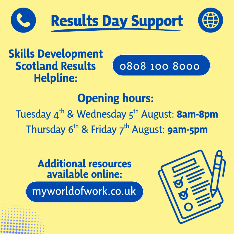 katecampbellSNP's tweet photo. 📝Today is Qualifications Scotland Results Day.

No matter your results, remember there are a wide range of options open to you. The great team at Skills Development Scotland have some really useful resources available for info and support if needed.

Best of luck to everyone! https://t.co/xYRmTlG4i1