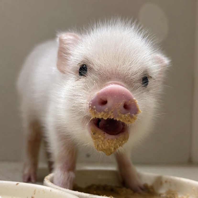 pignic_cafe's tweet photo. 本日もお疲れ様です🍵
一生懸命ご飯を食べるこの子を見て、癒されてください🐷✨ https://t.co/nN1EZP8dOk