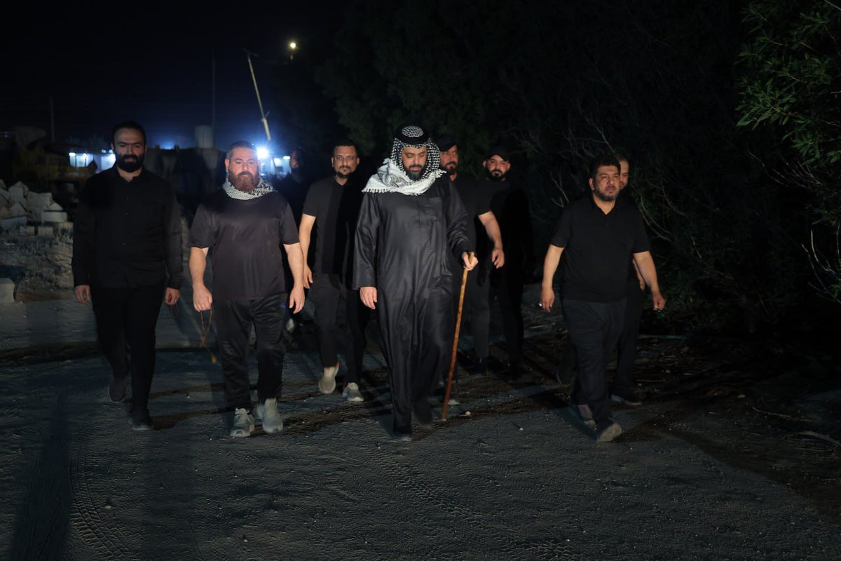 khazalimedia's tweet photo. تغطيةٌ مُصوَّرةٌ لمشاركةِ سماحة الشيخ الأمين قيس الخزعلي جموعَ الزائرينَ المتوجهينَ سيراً على الأقدامِ إلى قبلةِ الأحرارِ الإمامِ الحسين (عليه السلام)، في ذكرى زيارةِ الأربعين، في شهرِ صفر 1448هـ. https://t.co/CTA6W4OX33