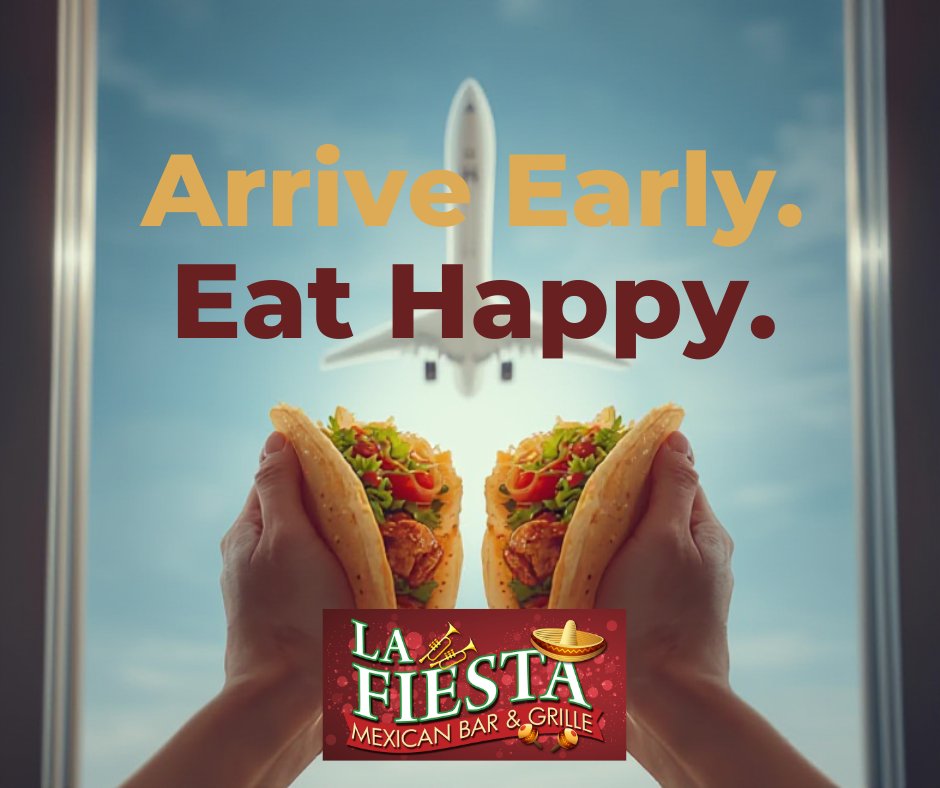 AltoonaAirport's tweet photo. 🌯Lunch plans?
Skip the ordinary and enjoy fresh Mexican favorites at La Fiesta inside Fly Altoona!
No boarding pass needed—just bring your appetite!
#FlyAltoona #LaFiesta #LunchTime #SupportLocal #AirportDining https://t.co/bODitYI2Aj