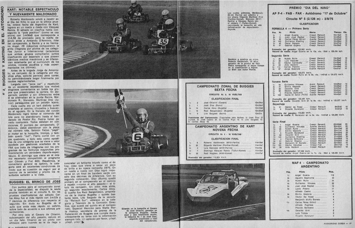 PatoG82's tweet photo. 3 de Agosto de 1975. F4 🇦🇷, Buggies pisteros y Karting en el #AutódromodeBuenosAires, Premio "Día del niño"

Si... adivinaron... Ganó Angelito Guerra, según una sana costumbre que viene manifestando desde hace mucho. José Chiarini en Buggies y Roberto Maldonado en Karting

Corsa https://t.co/Ws8rZcs2ef