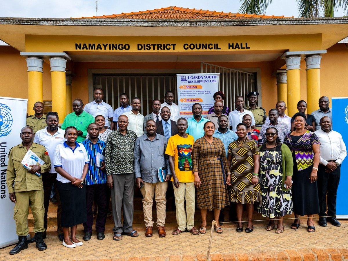 enosiTV01's tweet photo. NAMAYINGO DISTRICT STAKEHOLDERS MEETING

Organised by Uganda Youth Development Link @uydel_2019

The Uganda Youth Development Link @uydelx today convened a District Stakeholders Meeting at the *Namayingo District Council Hall.

The meeting brought together district officials, security, civil society, and community leaders to discuss key issues around youth empowerment, crime prevention, and community development under the partnership with UNODC.

Stakeholders engaged on strengthening collaboration to promote safety, health, and productive livelihoods for young people in Namayingo District.#UYDEL #NamayingoDistrict #YouthEmpowerment #CrimePrevention