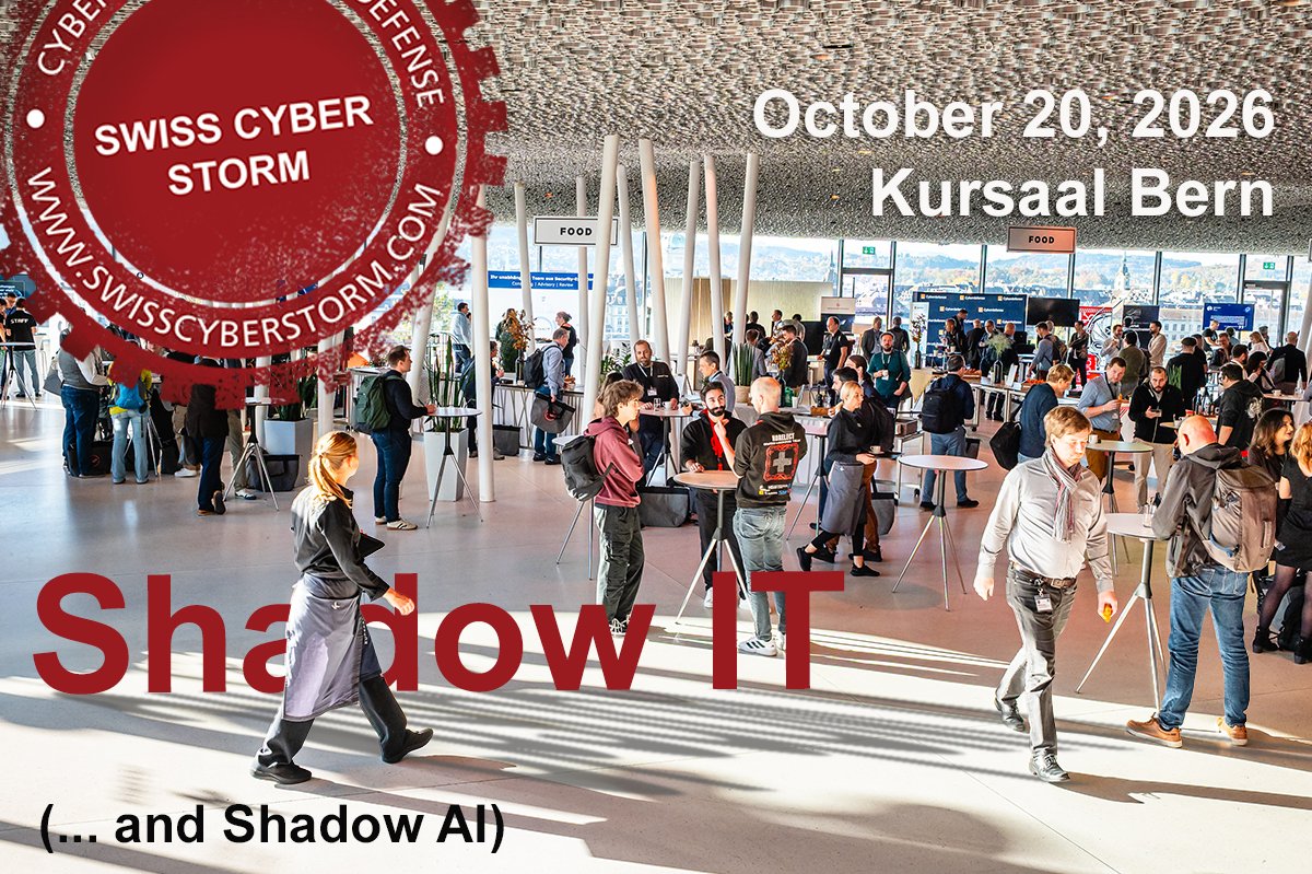 swisscyberstorm's tweet photo. @swisscyberstorm 2026 will take place October 20 at Kursaal Bern
This year's focus: Shadow IT — when employees circumvent corporate policies to get things done. Other hot topics include AI, quantum computing etc. Tickets: https://t.co/94AJZRN8ns https://t.co/Zayv4kRTeX #shadowIT https://t.co/VCCOXPJZ6D