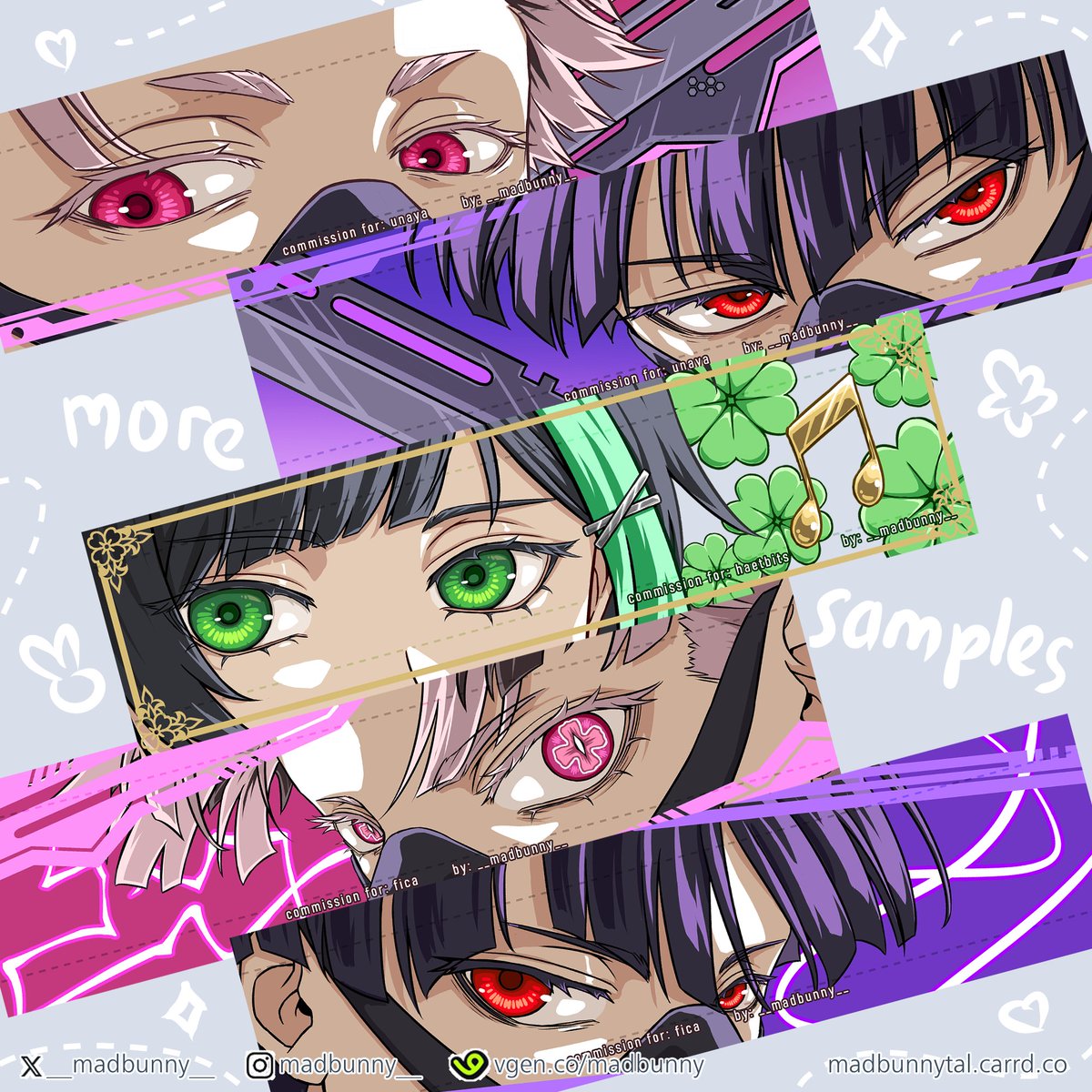 __madbunny__'s tweet photo. ✨Eye-Banner Commission ✨

Hi! Eye-banner commission August batch is open!
🩵 Digital only/Digital &amp; Acrylic Bookmark
📅 Delivery estimation: 1 Oct 2026
📎 Queue, TnC, &amp; Form: https://t.co/V2z4UnfVHY

Thank you for any interactions! 🩵 https://t.co/vag1Tqt00a