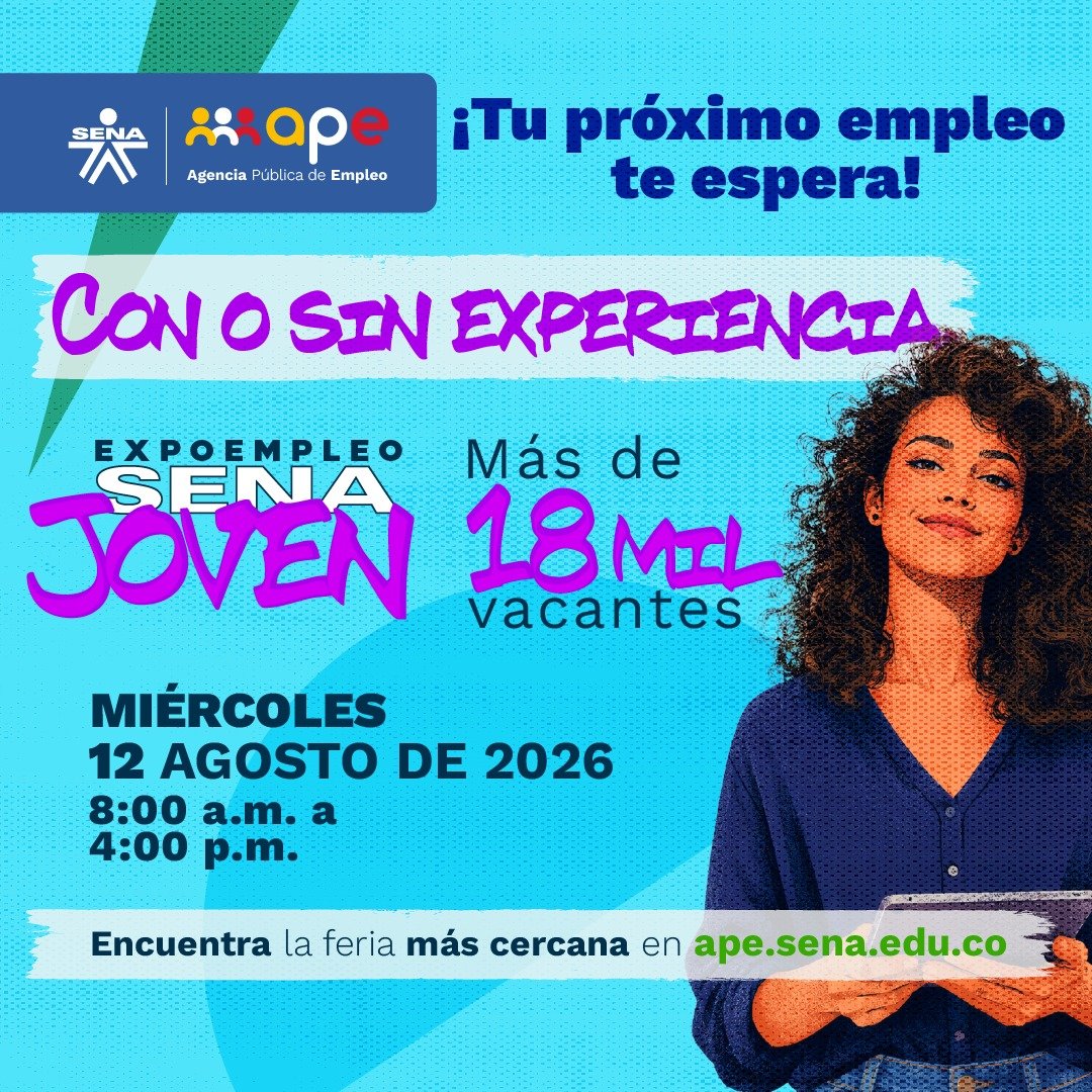SENA_Antioquia's tweet photo. ¡Prepara tu hoja de vida!
Llegó el momento para encontrar trabajo, incluso si no tienes experiencia laboral.

Te esperamos este 12 de agosto en ExpoEmpleo SENA Joven.
Conoce el punto más cercano en https://t.co/CvEttg0NxC 

#SENAEsEmpleo https://t.co/mDKTeELHGY