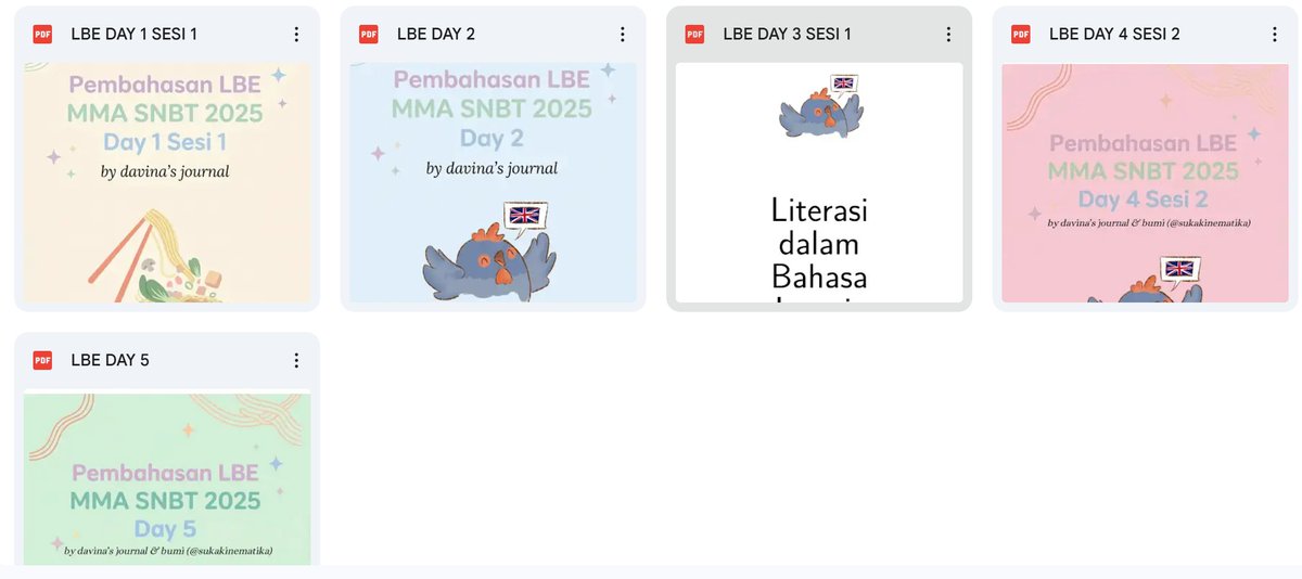 latsolyuk's tweet photo. Latihan Soal Asli SNBT + KJ

📑 PPU: https://t.co/GEhRw3nWHM
📑 LBE: https://t.co/k9leU1UF0j
📑 LBI: https://t.co/zfib1dZ3zz
📑 PU: https://t.co/JHxqzEAnbl
🖇️ Materi dan latihan soal lainnya ada di saluran Latsolyuk: https://t.co/o326bZPmvK https://t.co/gkiUc8drvG