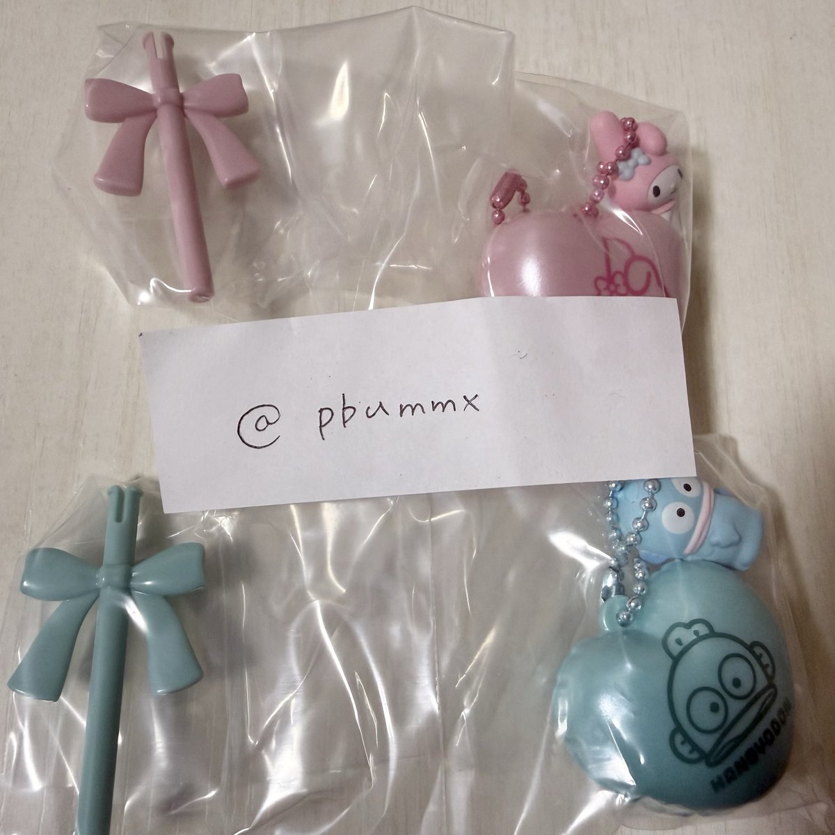 pbummx's tweet photo. 【交換】

サンリオ　バルーンポップチャーム

譲： マイメロディ　ハンギョドン
求：シナモロール　クロミ

郵送のみ📮
1：1での交換でも◎
お気軽にお声がけください！

マイメロ / シナモン / サンリオ / 食玩 https://t.co/ptUnDCVUdo