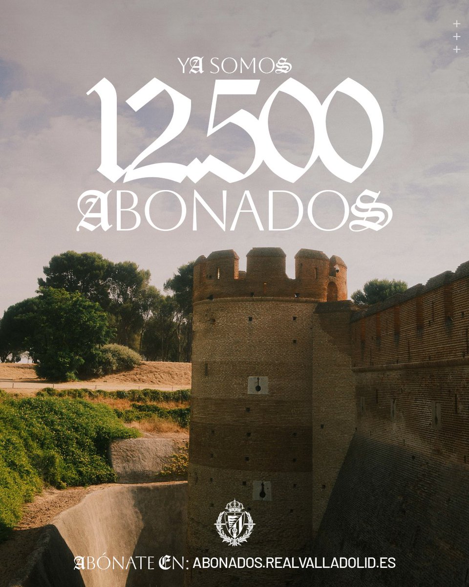 realvalladolid's tweet photo. 🛡️ 𝟭𝟮.𝟱𝟬𝟬 𝗚𝗨𝗘𝗥𝗥��𝗥𝗢𝗦 ya tienen su localidad asignada en Zorrilla. Súmate a la familia blanquivioleta en https://t.co/4oN2JVWePA https://t.co/x9Aa0PPOQ0