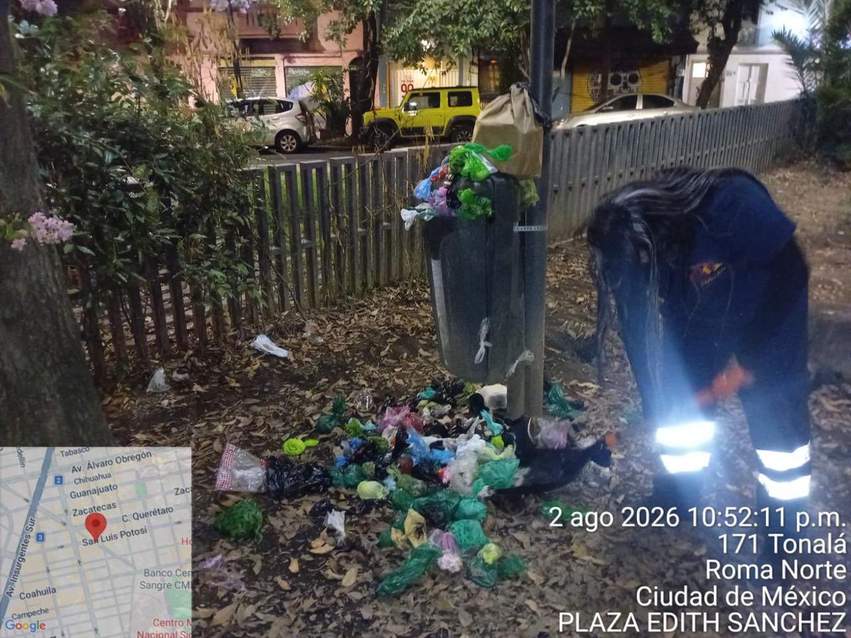AlessandraRdlv's tweet photo. Nuestra Brigada Nocturna interviene los puntos críticos de acumulación de basura para recuperar espacios, mejorar la imagen urbana y mantener limpia la Cuauhtémoc.

Porque una alcaldía limpia no sucede por casualidad: se construye todos los días, incluso de noche. https://t.co/6J1q8mZnwy