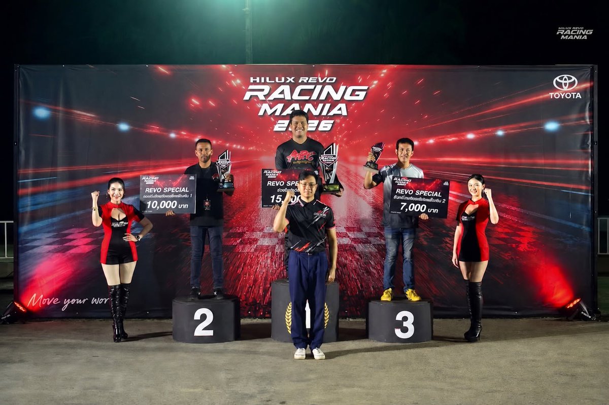 monomax_me's tweet photo. ขอแสดงความยินดีกับผู้ชนะการแข่งขัน "HILUX REVO RACING MANIA 2026" ซึ่งจัดขึ้นเมื่อวันที่ 1-2 สิงหาคม 2026 ที่ผ่านมา 🏆👏

📍 สุราษฎร์ธานี มอเตอร์สปอร์ต กม.18

สามารถรับชมภาพผู้ชนะการแข่งขันแบบเต็มๆ ได้ที่นี่เลย 🔗 https://t.co/a6YAfAIVZK 

#Monomax #HiluxRevoRacingMania2026 #ToyotaThailand #HiluxRevo #RacingMania #DragRacing #สุราษฎร์ธานี