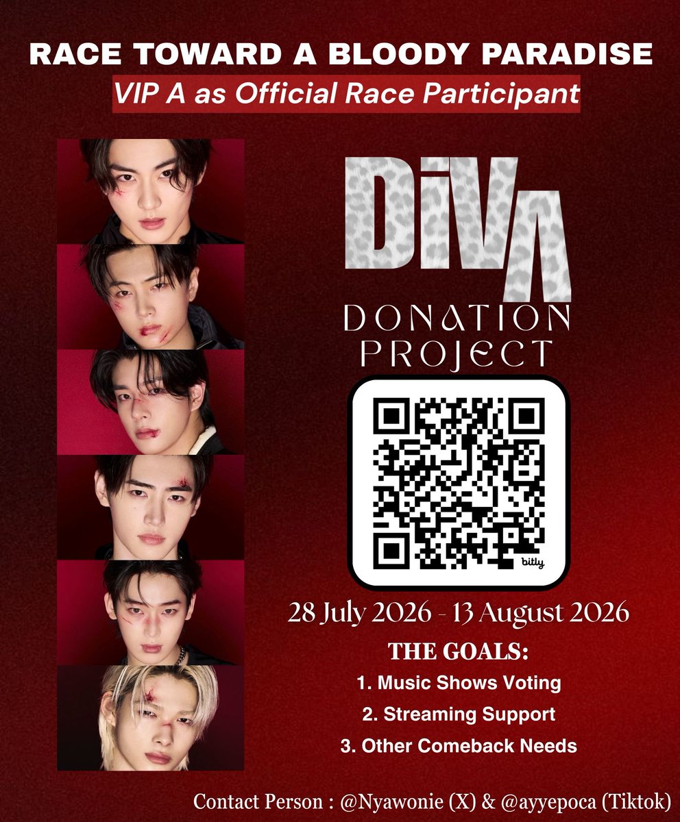 WearetheVIP_A's tweet photo. 🩸VIP A x Race Toward A Bloody Paradise

Halo ENGENEs, yuk berdonasi mewakili DiVA! 🤩
Sekecil apapun nominalnya tetap berarti. Mari berjalan bersama dan bawa VIP A sampai ke
finish! ❤️
🔗 Form Donasi: https://t.co/s29TANX147
#RwEI  #VIPnyA_ENHYPEN #VIPAlingkiri #DIVA_ENHYPEN https://t.co/rguEgwJ02N