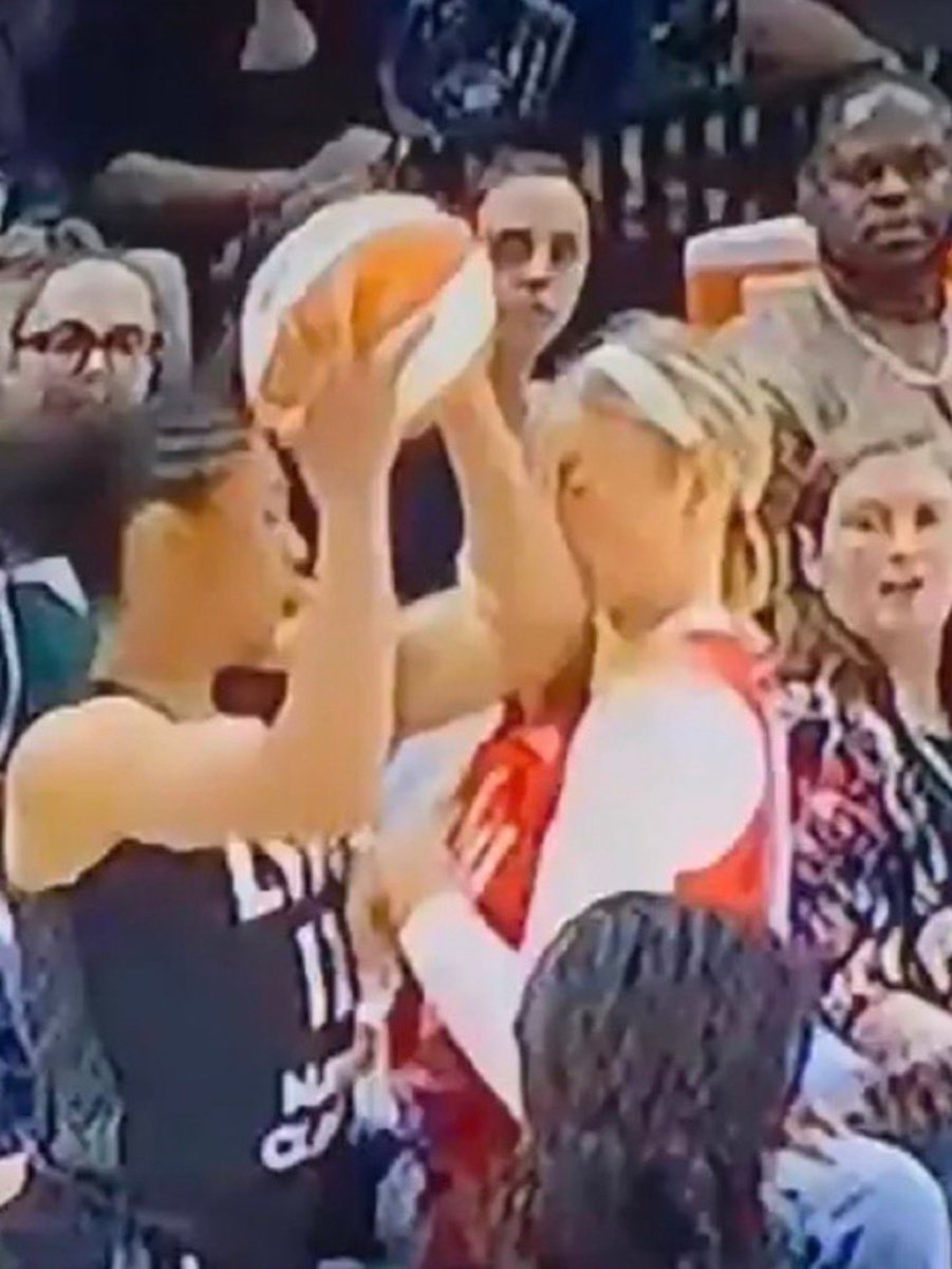 LangmanVince's tweet photo. I don't understand why people are upset with this call, Sophie Cunningham clearly fouled that black lesbian player in the elbow with her face! 

The WNBA is pure trash! https://t.co/4sGmUguIbt