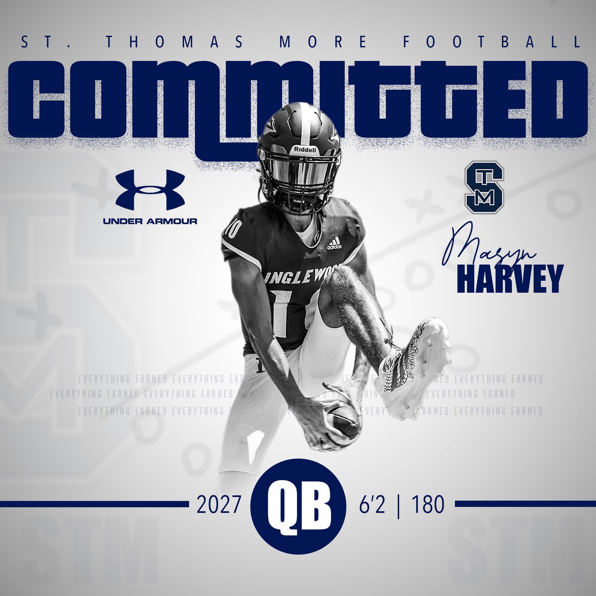 MasynHarvey's tweet photo. I am excited and grateful to be playing a post-graduate year at St Thomas More, the #1 football program in Connecticut. And will be signing in the 2027 Class.
Recruiting is officially OPEN. Excited for the season!
@Coach_Ander5on @STMCT_Football @CoachQTheHC @PGregorian @alecsimpson5  @vcspreps @CoachDanny10 
#AGTG #ClassOf2027 #QB #RecruitingOpen