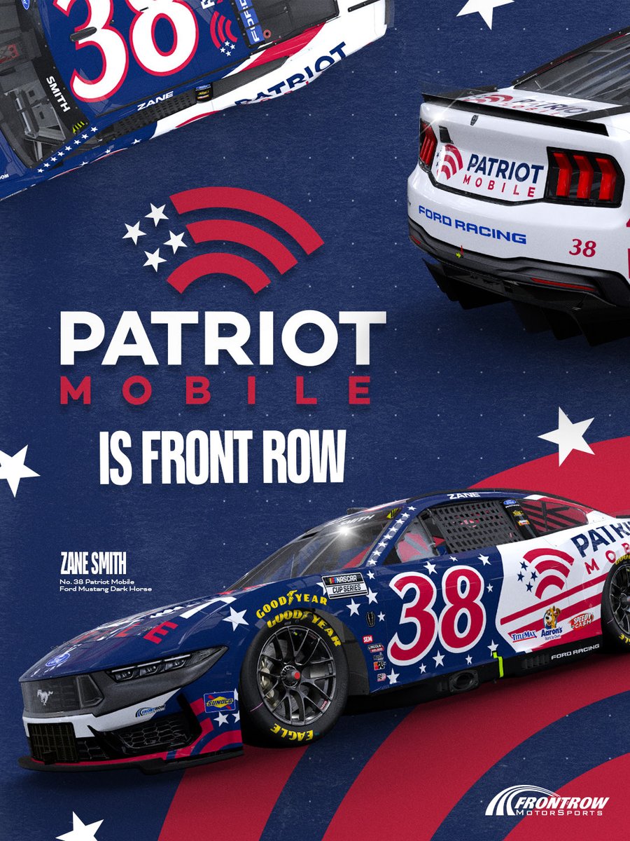 Team_FRM's tweet photo. Patriot Mobile is Front Row. 

Excited to have @PatriotMobile on the No. 38 car this weekend at Iowa! https://t.co/7TNC3C4rrx
