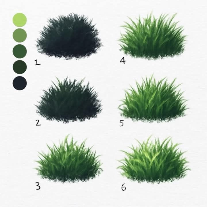 ArtHarbor_'s tweet photo. Grass looks convincing when you build the dark mass before the individual blades. https://t.co/aUAUSmtjxv