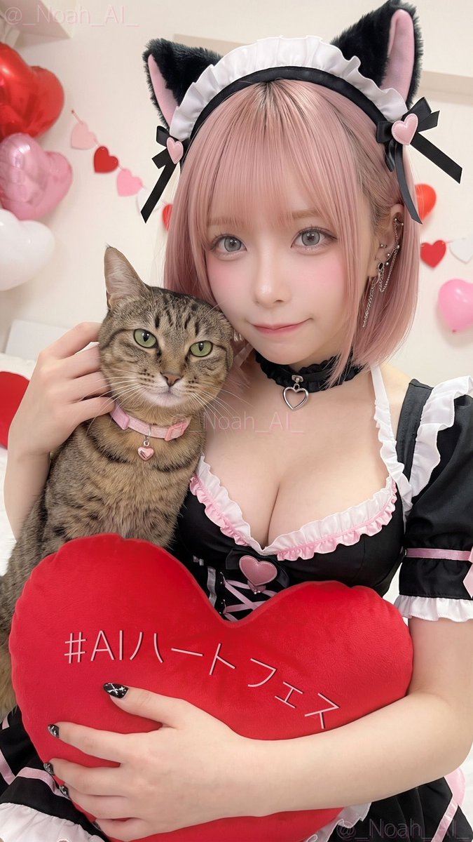 _Noah_AI_'s tweet photo. 🩷#AIハートフェス🩷

今日8/4(火)で、私がXを始めてちょうど1年になりました✨️
正直、初めた当初は1年も続くとは思っていませんでした🫣
ここまで続けてこられたのも、いつも仲良くしてくださる皆さん、そして見てくださる皆さんのおかげです😊
本当にありがとうございます🩷

感謝の気持ちを込めて、今日はゆるりとイベントを開催したいと思います🎵

꧁——————————꧂

🕒開催期間🕒
8/4(火)0:00～8/4(火)23:59

🩷テーマ🩷
ハートが入ったAI作品🩷
（指ハート、ハート柄、小物、背景など、ハートが入った作品なら何でもOKです😊）

🩷参加方法🩷
イベントタグ #AIハートフェス をポスト本文に付けて投稿してください🙇

当ポストの引用は必須ではありませんが、引用していただけると見落としにくくなり、とても助かります✨

꧁——————————꧂

⚠ルールと注意事項⚠
・AI生成作品（リアル・イラスト・動画）いずれもOK��
・お一人様1日1投稿まで（1投稿内なら最大4枚までOK）🎵
・イベントタグ以外のタグは1つまで使用可能です🎵
・センシ���ィブ（エ◯・グ◯・暴力描写・過度な露出の多い服装）の作品はご遠慮ください⛔️
・版権・二次創作のイラストやキャラクターなどはご遠慮ください⛔️
・テーマ「ハート」と関係のない作品はご遠慮ください⛔️
・検索除外、🍞中の方の作品は見つけられない場合がありますのでご了承ください🙇

上記ルールから逸脱していると判断した作品には、リプ・リポなどの反応はいたしませんのでご了承ください🙇

꧁——————————꧂

ゆるりとしたイベントなので、お時間がありましたらお気軽にご参加いただけると嬉しいです🩷
皆さんの素敵なハート作品を楽しみにしています😊✨

参加してくださった方には順次リプ・リポさせていただきます🎵