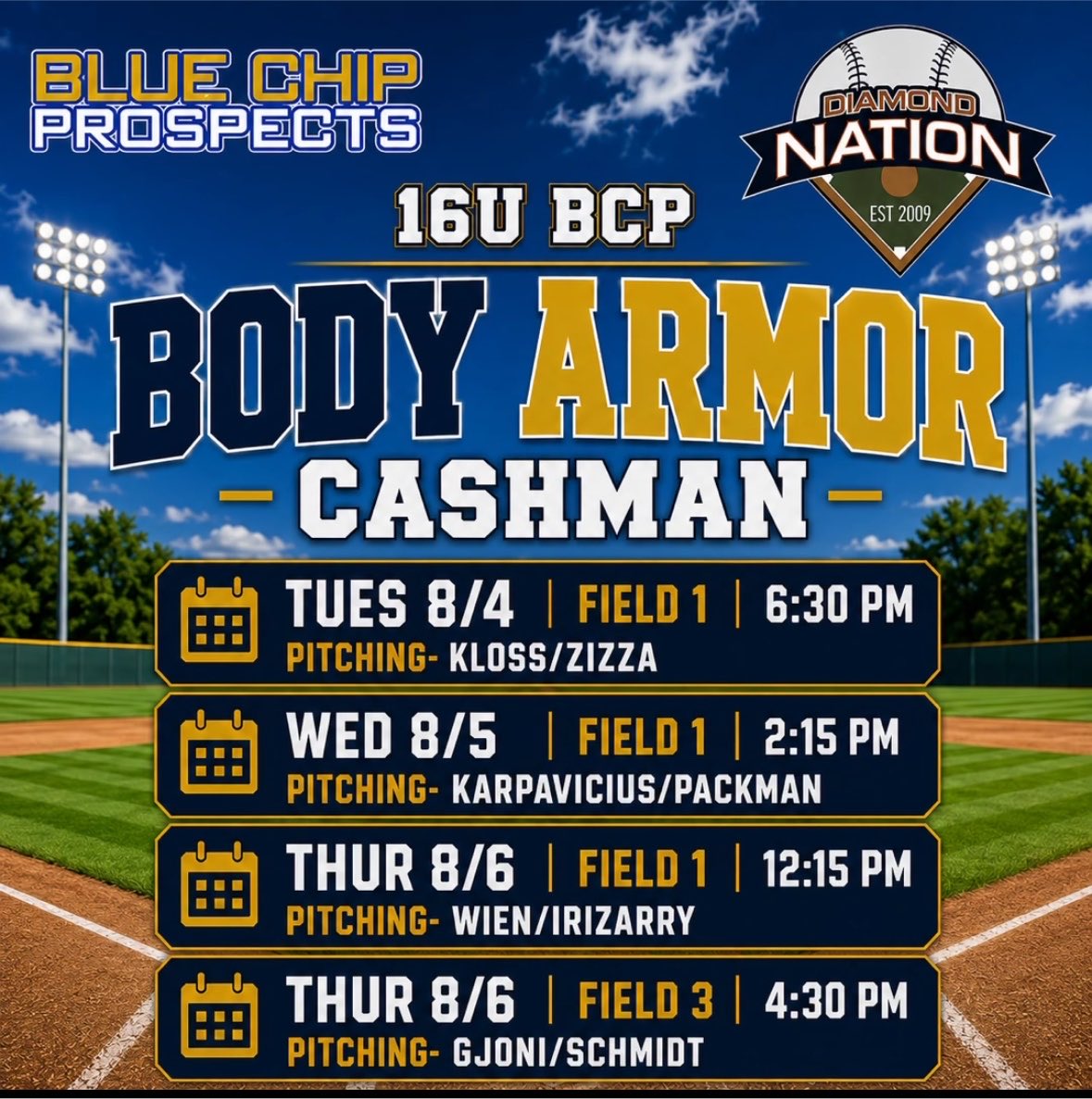 tylerpackman23's tweet photo. Excited to throw out of the pen again this week down in Diamond Nation! I’ll be throwing Wednesday at 2:15 on Field 1. https://t.co/G7pMKFBmwI