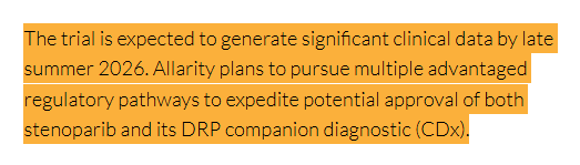 Ceazar_Black's tweet photo. $ALLR

At what point does "chance" stop being a serious explanation?

Start with the patients.

Is it chance that a heavily pretreated ovarian cancer patient, already through multiple lines of therapy, went onto stenoparib and had a confirmed complete response at her first scan assessment? Her measurable disease did not stabilize. It was gone by RECIST, and that complete response lasted more than 10 months. In this population the expected result at first scan is progression.

Is it chance that a patient with primary platinum-refractory disease, the single most treatment-resistant subtype there is, disease that did not respond to first-line chemotherapy at all, remained on stenoparib for nearly 50 weeks?

Is it chance that two patients reported at more than 17 months on therapy in March 2025 were reported by the company a year later at more than 30 months? 

Is it chance that the benefit showed up in BRCA wild-type patients, not just BRCA-mutant ones, when first-generation PARP inhibitors largely stop working the moment you leave the DNA-repair-deficient population? One of the two longest-running patients has no BRCA mutation and no other homologous recombination deficit.

Is it chance that median overall survival came in at 22 months in a setting where three to six months is the historical norm, in patients with three or more prior lines, fourteen of fifteen platinum-resistant?

Is it chance that all of this is happening in precisely the population where responses get harder to produce, not easier?

Now look at what the company has been doing while that data accumulates.

Is it chance that the FDA granted stenoparib Fast Track designation?

Is it chance that GMP manufacturing campaign is running at Lonza in parallel with the Phase 2, already funded, rather than waiting for the readout the way a company hedging its bets would?

Is it chance that the USPTO granted the essential U.S. patent covering the stenoparib-specific DRP companion diagnostic on June 30, with a term running into April 2042?

Is it chance that the company secured CLIA certification, standing up the laboratory infrastructure the DRP needs to move toward FDA registration?

Is it chance that the VA pulled niraparib out of its own SCLC trial design and replaced it with stenoparib, then funded the whole thing?

And then the financing decisions.

Is it chance that Allarity raised $20 million in non-convertible debt, no warrants, no reset provisions, no variable-price conversion, instead of the toxic structures this company used to live on?

Is it chance that the board renewed a $5 million repurchase authorization in February, and that the company was in the market buying its own shares in the very same quarter it closed that $20 million loan?

Sit with that one. A management team bracing for a bad readout does not borrow twenty million dollars and simultaneously spend cash retiring its own stock. It hoards. Every dollar goes into the war chest for the raise it knows is coming. Allarity did the opposite, in the same ninety days, weeks out from an open-label data window.

Here is the part that ties it together.

The Phase 2 is open-label.

This is not a blinded study where everyone sits in the dark until an unblinding event years from now. There is no hidden placebo arm. Investigators see who is on stenoparib and can watch whether tumors respond, hold or progress. The company's own financing release says it plainly: the open-label Phase 2 will generate the critical clinical data to inform future regulatory engagement and pivotal trial development.

That guarantees nothing. Open-label trials fail constantly, and management can be confident and still be wrong. Confidence is not data.

But context matters. Management is advancing pivotal-grade manufacturing, locking down the companion diagnostic, building the lab, taking non-dilutive money, extending runway into 2028 and buying back stock, all while the study is open-label and the stated data window is measured in weeks rather than quarters.

Maybe the 10-month complete response was chance. Maybe the platinum-refractory patient at nearly 50 weeks was chance. Maybe the patients past 30 months were chance. Maybe the benefit in BRCA wild-type disease was chance. Maybe Fast Track, the patent, the CLIA cert and the VA swap all mean nothing. Maybe the debt structure, the runway and the buyback mean nothing either.

Any one item can be waved off in isolation. Dismissing the entire pattern as random requires believing in a remarkable number of conveniently aligned coincidences.

None of this guarantees the upcoming dataset succeeds. The only thing that settles it is Cohort 2 reading out, and it has not read out yet.

But the position that there is nothing here, that all of it is noise, is getting harder to hold with a straight face.

We are not waiting months anymore.. Per the company's own timeline, we may be weeks away..

https://t.co/sLyXMbCnlu.