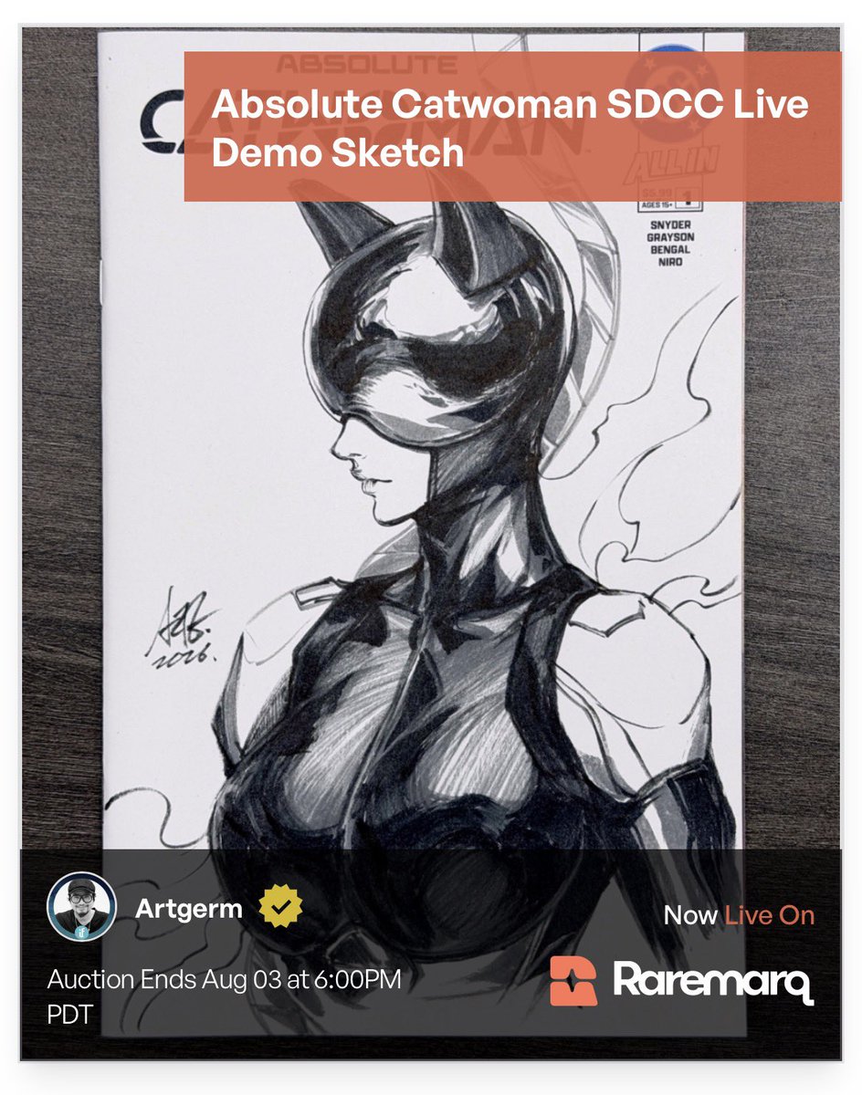 raremarq's tweet photo. We’ve got three incredible @Artgerm sketch cover auctions ending today!
https://t.co/9Pt1HeaatN
#raremarq #artgerm #psacomics #sketchcover #originalart https://t.co/PSTku5Pagc