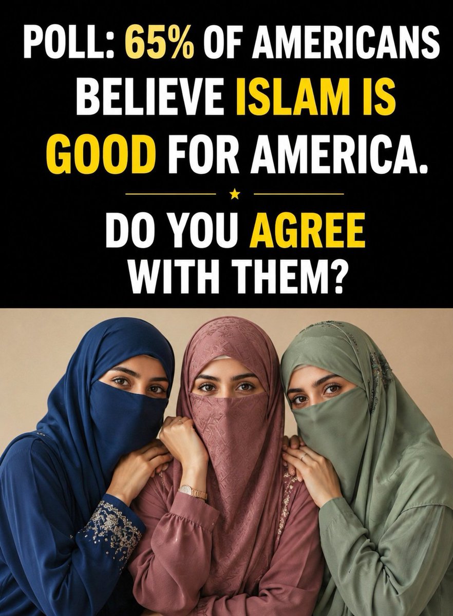 Millie1211ff's tweet photo. According to a recent poll, 65% of Americans have a positive view on Islam's role in America. 🇺🇲📷

Do you agree?

A) Yes 🟢
B) No 🔴 https://t.co/QKa4Avi6ou