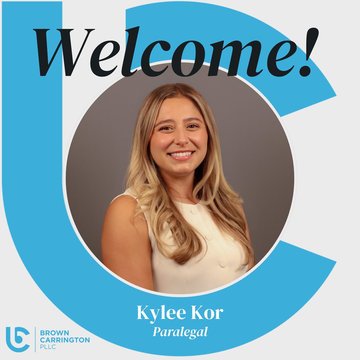 BC_Attorneys's tweet photo. We're excited to welcome Kylee Kor to Brown Carrington! 👋

Kylee is joining our Covington, Kentucky office as a Litigation Paralegal. We're thrilled to have her as part of the team and can't wait to see all she'll accomplish. Welcome, Kylee! https://t.co/4KH0jp33Ga