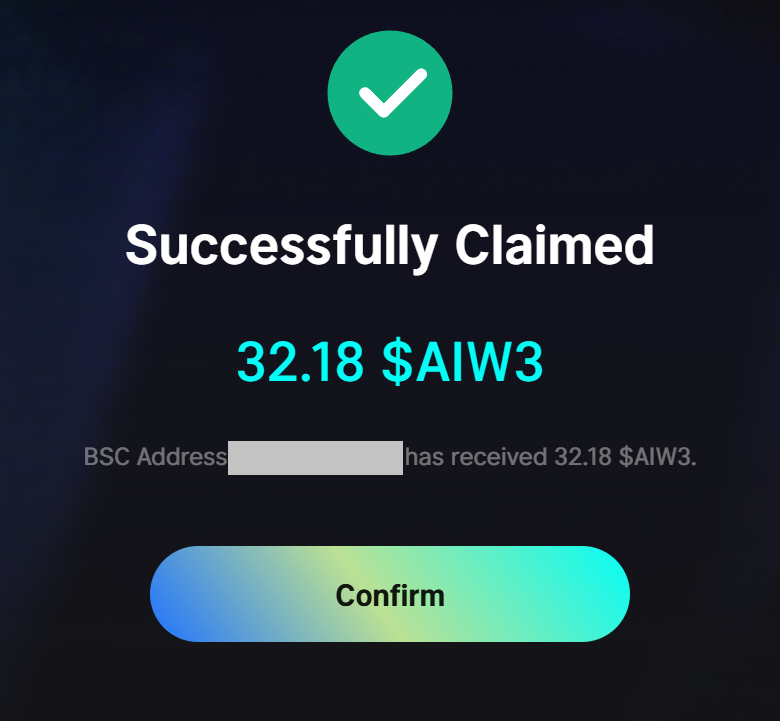 web_airdrops's tweet photo. ⭐️ AIW3 airdrop is live

You can claim your tokens here: https://t.co/ylIGtSEwu9

The token has been launched on BSC, meaning you can trade it immediately using your EVM wallet or on supported exchanges