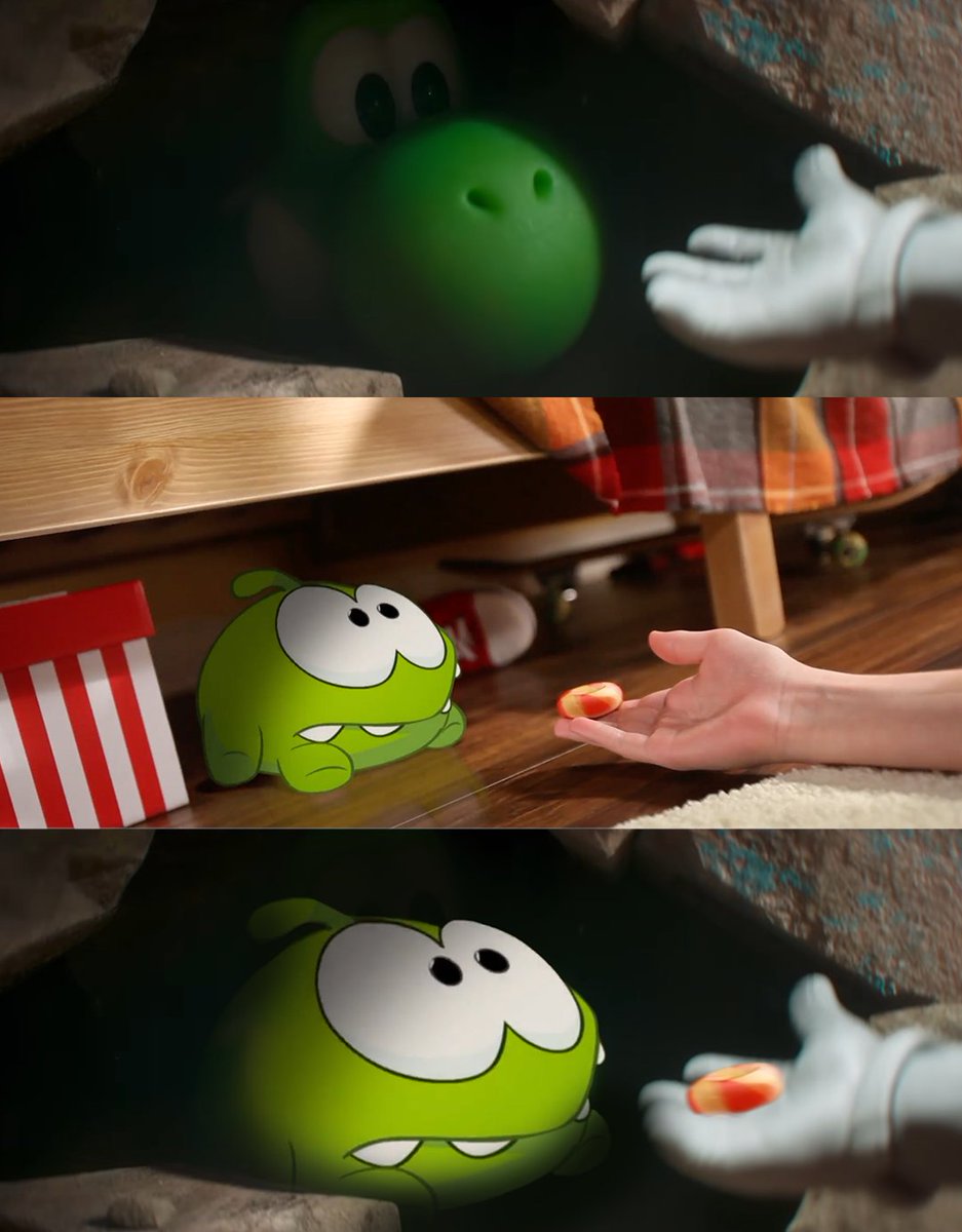 Cut_The_Rope's tweet photo. funny how one familiar setup can make our brains expect a completely different green character https://t.co/MQkCs9e4gF
