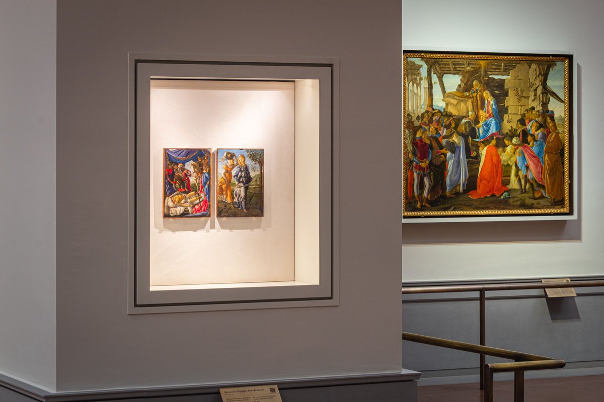 UffiziGalleries's tweet photo. Nelle nuove sale di #Botticelli agli #Uffizi è riservato un posto speciale a due opere straordinarie.
Grazie alle nuove teche espositive, trovano oggi una collocazione d'eccezione le “Storie di Giuditta” e l'“Uomo con medaglia di Cosimo il Vecchio”. https://t.co/Rxwtfsn5M5