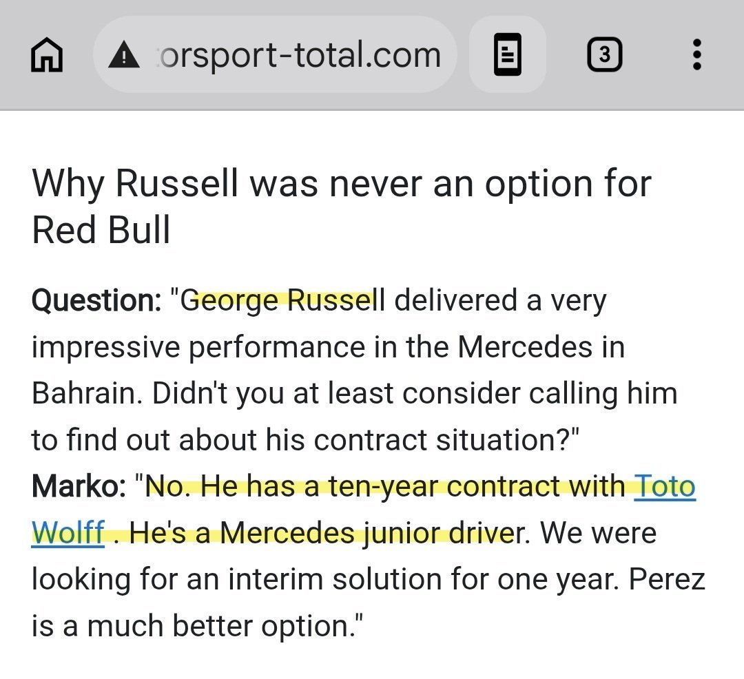 uruptosmth's tweet photo. Russell is NOT allowed to talk to other Teams,
and Teams can only reach out to Russell THROUGH Merc

the 10yr management deal w/ Toto was signed in 2016/17...

hope "the team are still taking care of me" is for 2025 &amp; the slave contract WASN'T renewed for 2026/27, or he's cooked https://t.co/1Y4MBfuvIB
