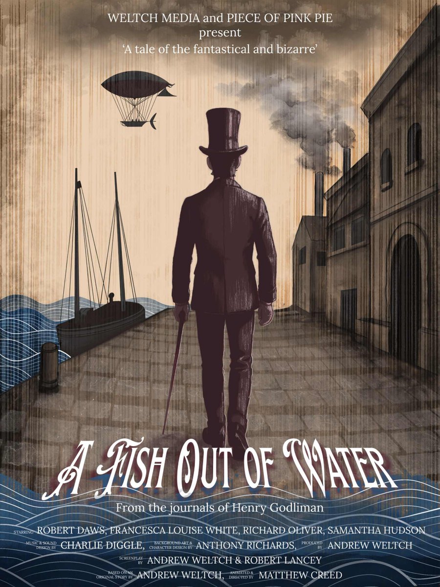 WeltchMedia's tweet photo. Our animated short film 'A Fish Out of Water' receives its first public screening this evening (Monday), at Cardiff's @ChptrMovieMaker 
You can watch the trailer and now rate the film on IMDb here:  https://t.co/aGnNCiCaKA #animation #shortfilm #victorianfantasy https://t.co/PT4GmhdfoA