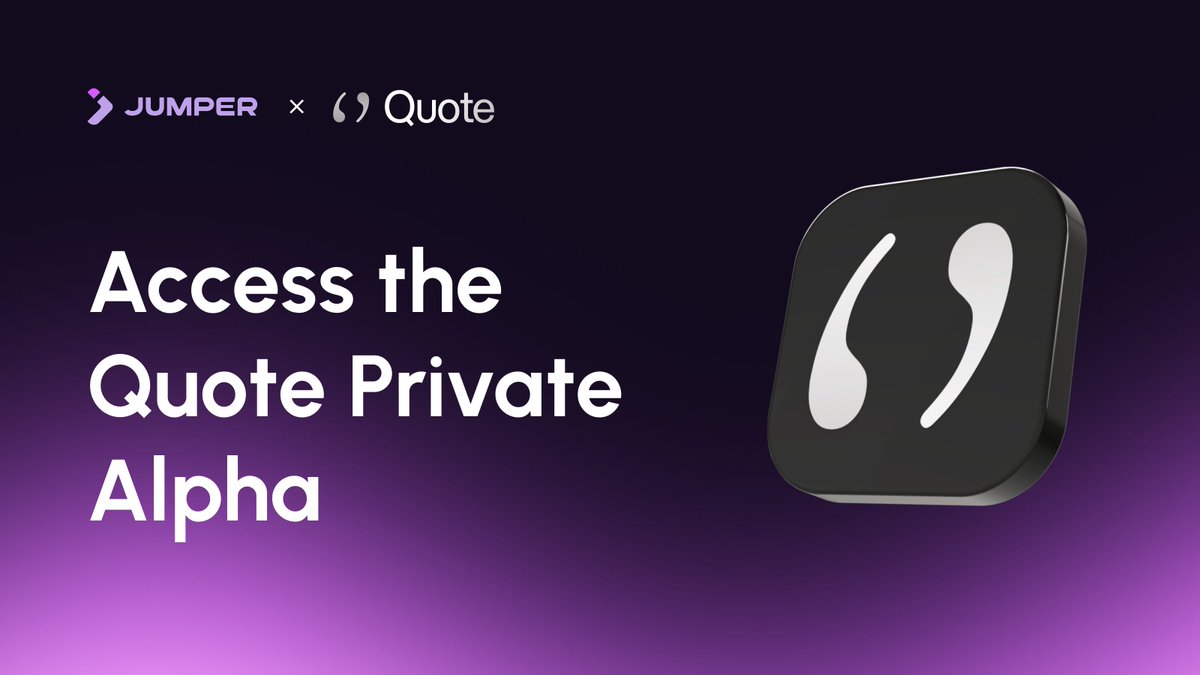 jumperpass's tweet photo. Jumper pass holders level 18+ now have access to @quotemarkets private alpha.

These holders get gold tier access for 30 days, earn 15% cashback on paid fees + 5 Jumper XP

Access the private alpha: https://t.co/cc4AUkfFli https://t.co/2y96Y5toIQ