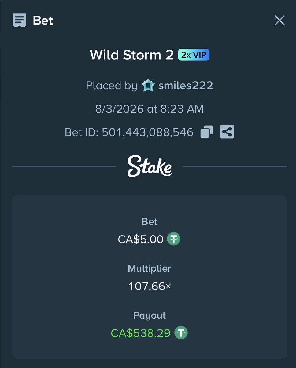 smilesbets's tweet photo. $5 feature spin with my @Stake pre-monthly hit 100x

can’t wait to raise betsize expecting the same results and losing it all https://t.co/QEEfaKF8dW