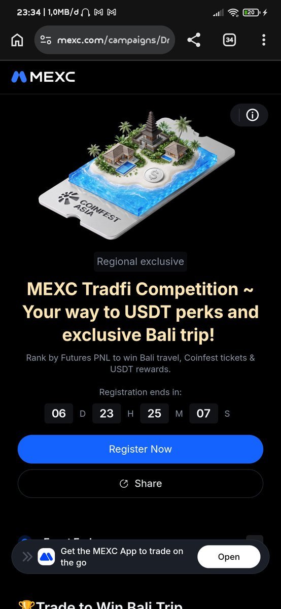 breadiys's tweet photo. @MEXC_ID 08°08' adalah koordinat menuju Bali (Coinfest Asia + Alpha Arena) sekaligus simbol infinity yang merepresentasikan visi MEXC  "Infinite Opportunities."
UID: 93298704 https://t.co/xzrej6JUEk