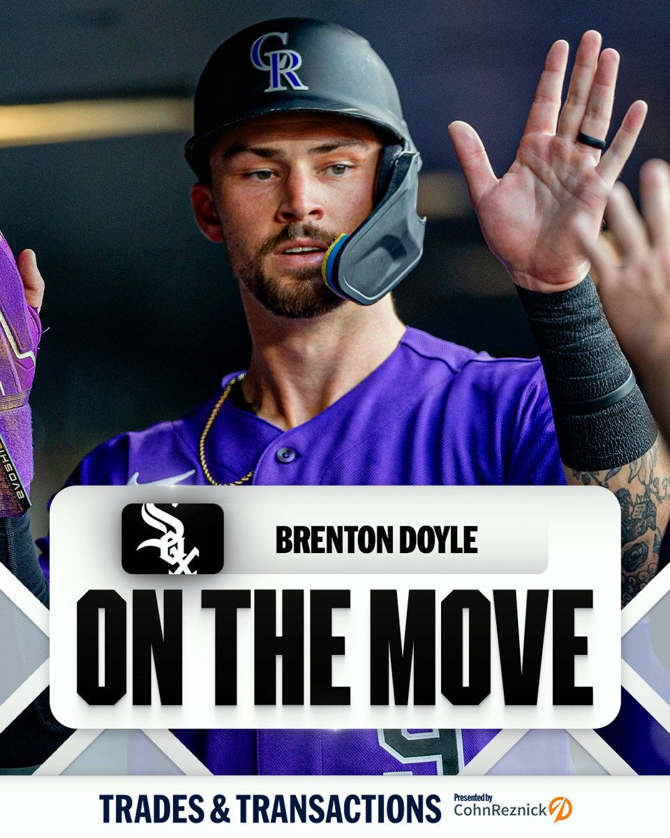 MLB's tweet photo. White Sox reportedly acquire OF Brenton Doyle from Rockies, per multiple reports including @MLBNetwork insider @JonHeyman. 

(MLB x @CohnReznick) https://t.co/2uhlT9schk