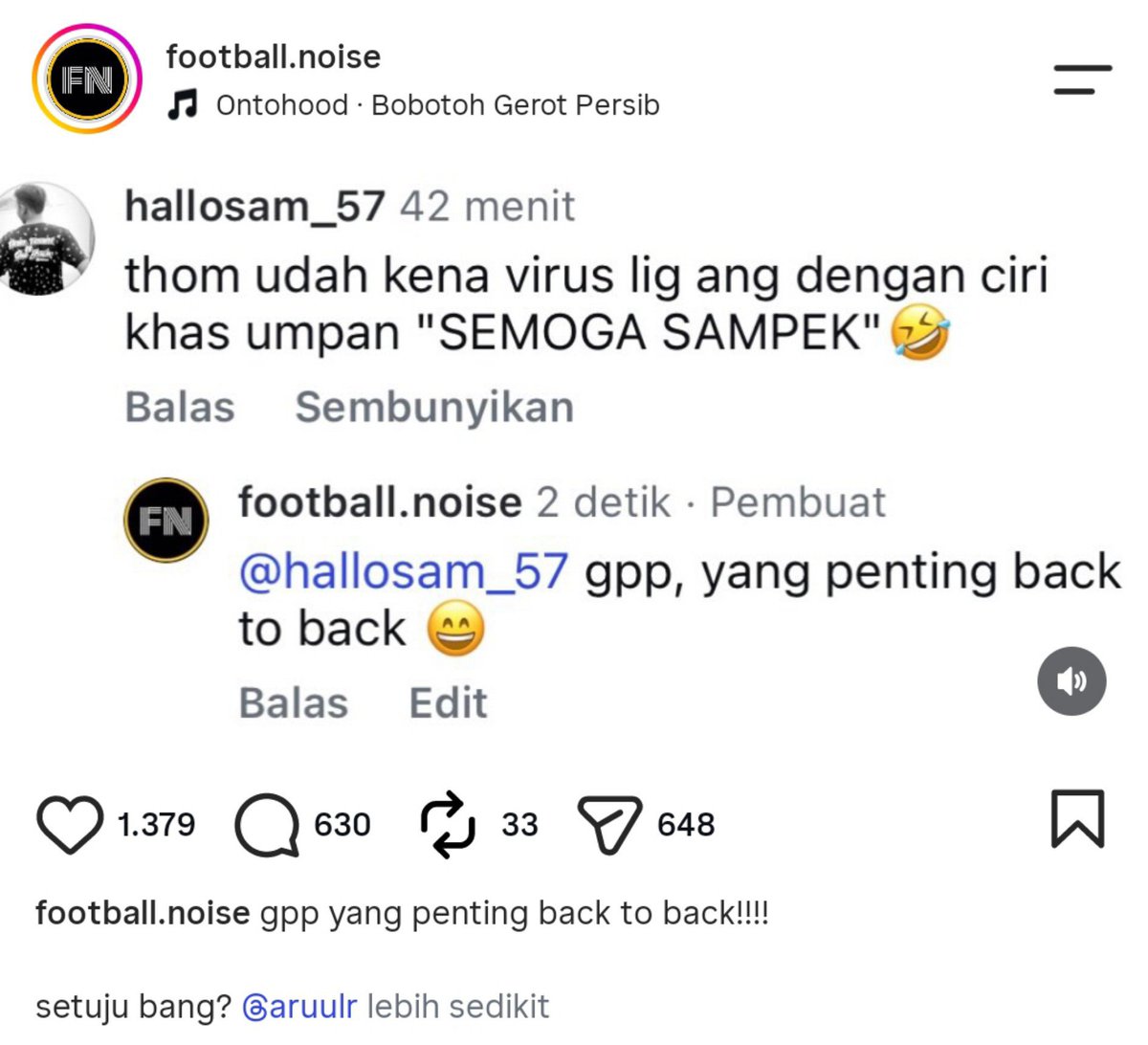 Reseupersib's tweet photo. Siap salah, pemain persib mah selalu salah pokoknya ☺. 

📸feed instagram footbal.noise
📸sofascore https://t.co/K2hsRsm8Oo