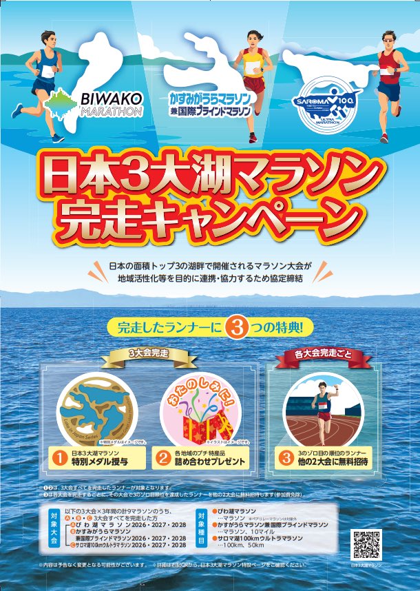 red_baz's tweet photo. サロマ、琵琶湖と来たら自動的に霞ヶ浦もエントリーだよね。特別メダル欲しいもん。来年はフルマラソン3個か。忙しいな。 https://t.co/Eel1DFb3zW
