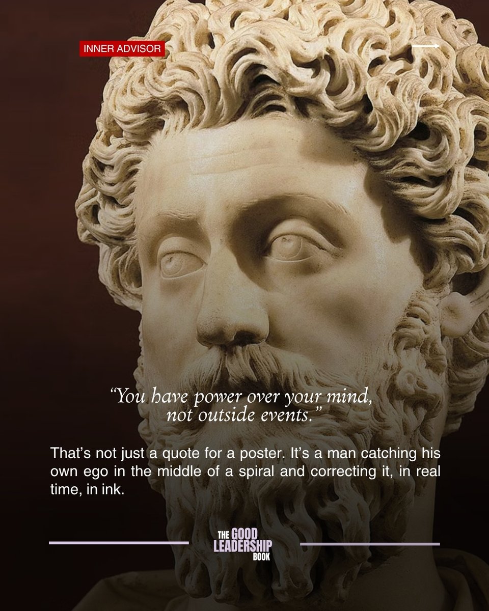 GoodLeadershipB's tweet photo. What he was really doing was training his Inner Advisor: the quiet voice that pauses before reacting and tells you what you need to hear, not what you want to hear.
You already have that voice. The question is whether you've trained it or muted it

#InnerAdvisor #MarcusAurelius https://t.co/LbEwsaEcqo